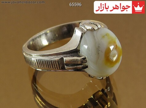 انگشتر نقره عقیق باباقوری مردانه - 65596