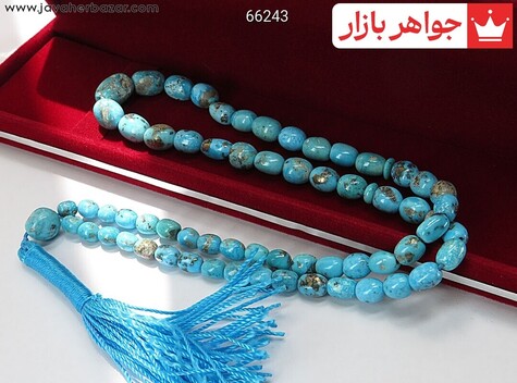 تسبیح فیروزه کرمانی 33 دانه رنگ تقویت شده - 66243