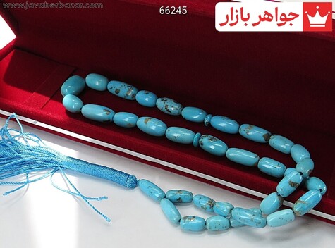 تسبیح فیروزه کرمانی 33 دانه رنگ تقویت شده - 66245