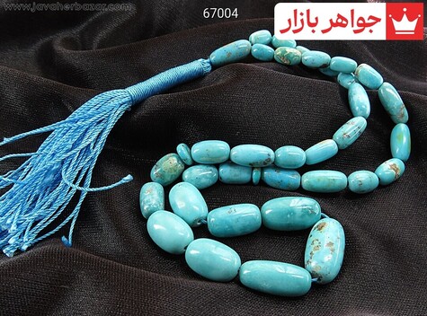 تسبیح فیروزه کرمانی 33 دانه رنگ تقویت شده - 67004