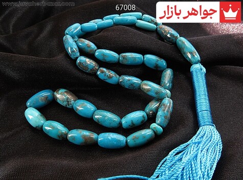 تسبیح فیروزه کرمانی 33 دانه رنگ تقویت شده - 67008