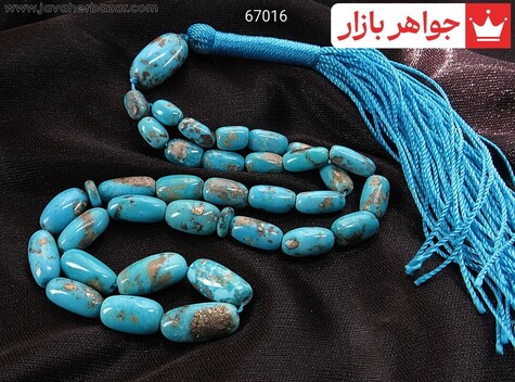 تسبیح فیروزه کرمانی 33 دانه رنگ تقویت شده - 67016