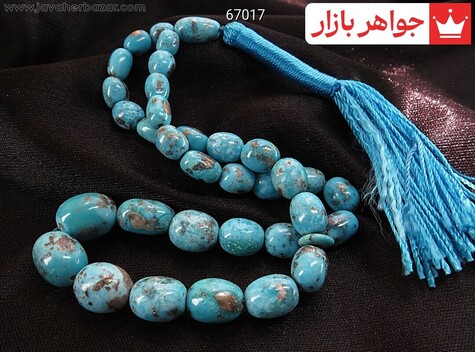 تسبیح فیروزه کرمانی 33 دانه رنگ تقویت شده - 67017