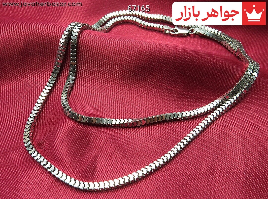 زنجیر نقره ایتالیایی 50 سانتی ونیزی درشت