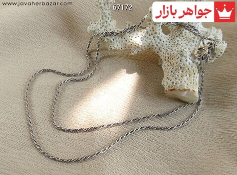 زنجیر نقره ایتالیایی 41 سانتی طرح طنابی زنانه - 67172