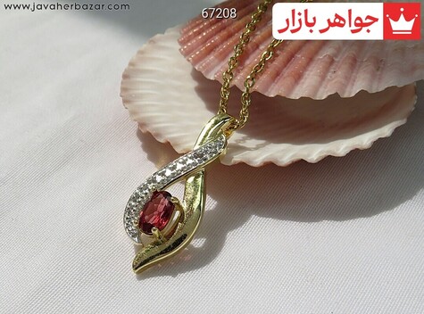 مدال نقره گارنت جواهری