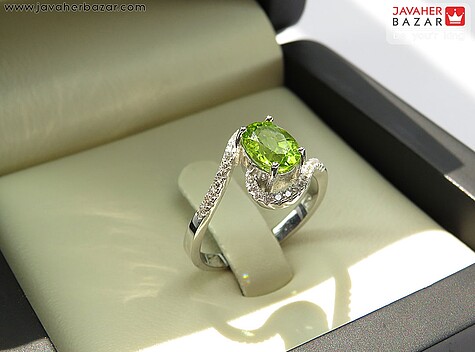 انگشتر نقره زبرجد زیبا ظریف زنانه - 67403