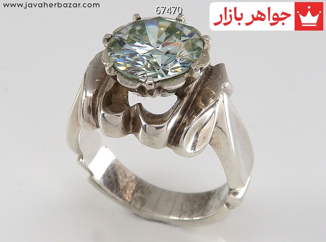 انگشتر نقره موزانایت لوکس زیبا مردانه دست ساز انگشتر نقره موزانایت لوکس زیبا مردانه دست ساز