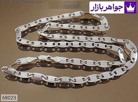 زنجیر نقره 55 سانتی مدل T تراش مردانه ایتالیایی - 68023