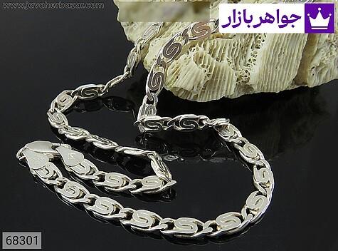 زنجیر نقره 45 سانتی طرح تایگر ایتالیایی - 68301