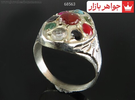 انگشتر نقره چندنگین مردانه ظریف - 68563