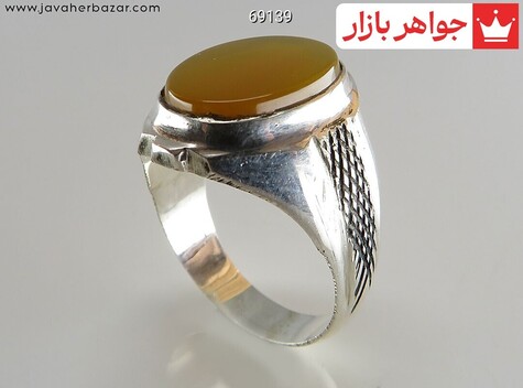 انگشتر نقره عقیق حرز دار مردانه - 69139