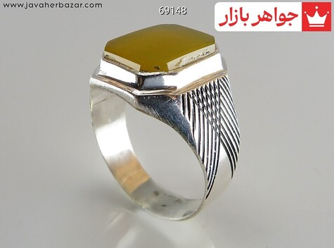 انگشتر نقره عقیق حرز دار مردانه - 69148