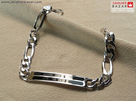 دستبند نقره پلاک دار مردانه ایتالیایی - 69222