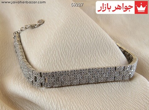 دستبند نقره تنیسی فاخر لوکس زنانه