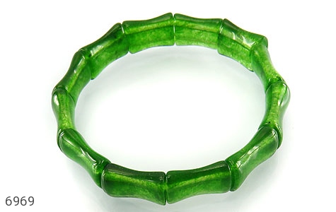 دستبند عقیق سبز تراش خاص درشت زنانه - 6969
