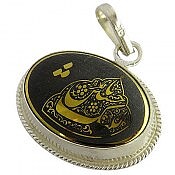 مدال نقره حدید صینی حکاکی لبیک یا حسین