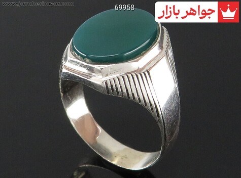 انگشتر نقره عقیق حرزدار مردانه - 69958