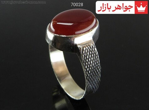 انگشتر نقره عقیق مردانه حرزدار - 70028