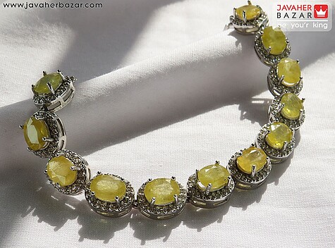 دستبند نقره یاقوت آفریقایی زرد زنانه - 70871