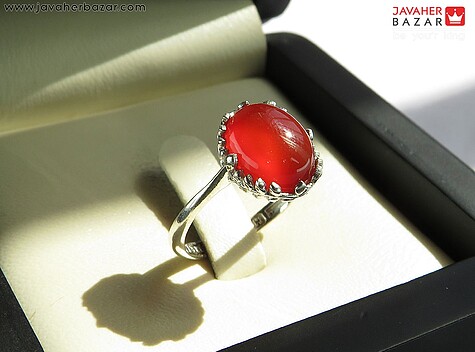 انگشتر نقره عقیق قرمز زنانه ظریف - 70965