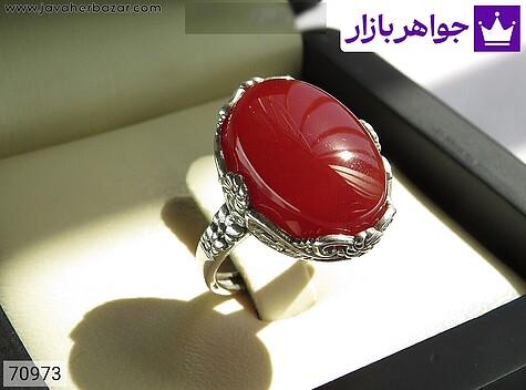 انگشتر نقره عقیق قرمز طرح آنیل زنانه - 70973