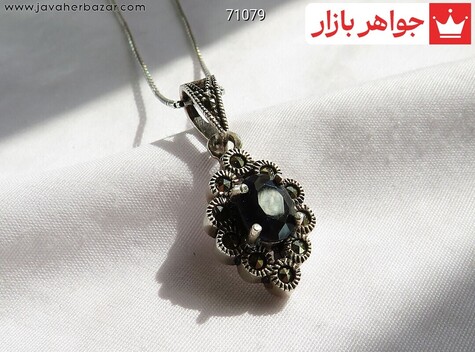 پلاک نقره یاقوت کبود طرح جولیا - 71079
