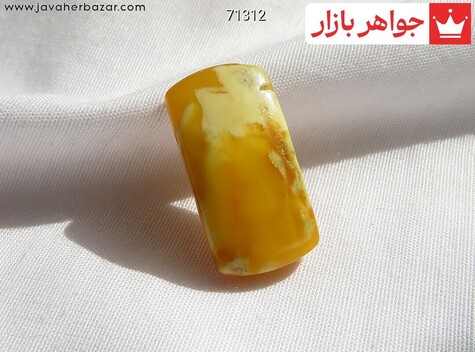 نگین تک کهربا بولونی لهستان مستطیلی - 71312