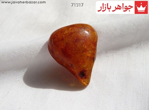 نگین تک کهربا بولونی لهستان قلبی