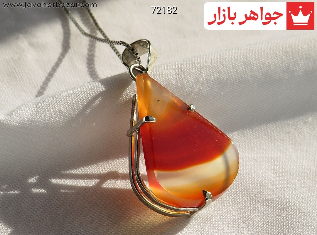 تصویر عکس خرید ، قیمت و خواص مدال عقیق نارنجی زنانه اصل