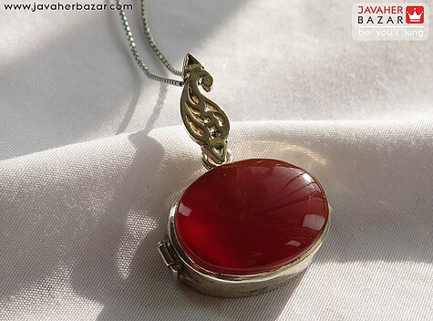 مدال نقره عقیق احراز بازشو طرح بسیار خاص - 72372