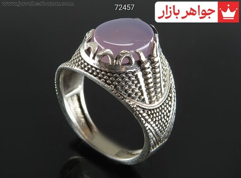 انگشتر نقره عقیق کبود مردانه - 72457