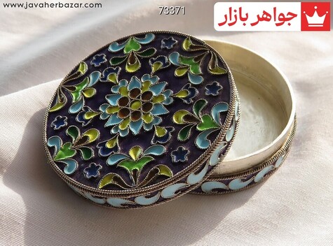 جعبه جواهر نقره میناکاری لوکس دست ساز - 73371