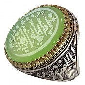 انگشتر نقره عقیق تاج برنجی شیک یا فاطمه الزهرا یا اباالفضل مردانه