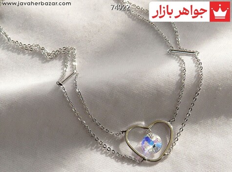سینه ریز استیل چوکر طرح قلب جذاب - 74922