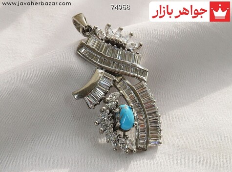 مدال نقره فیروزه نیشابوری زیبا - 74958