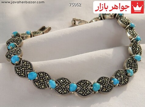 دستبند نقره فیروزه نیشابوری ارزشمند زنانه - 75062
