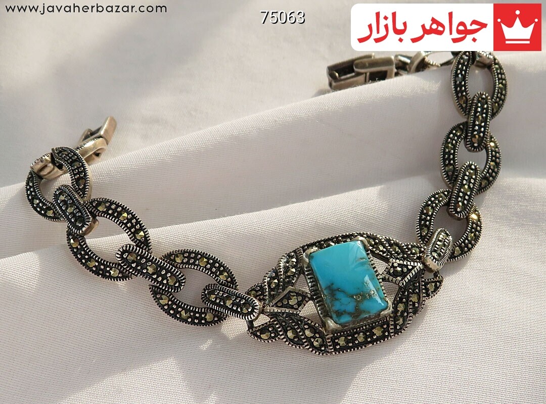 تصویر عکس خرید ، قیمت و خواص دستبند فیروزه آبی زنانه اصل