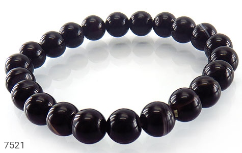دستبند عقیق سیاه سایز متوسط زنانه - 7521