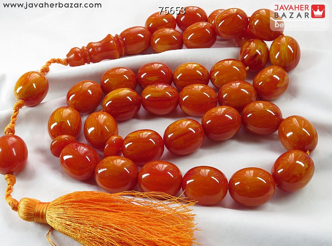 تسبیح سندلوس نارنجی 33 دانه درشت کم نظیر