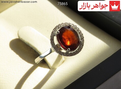 انگشتر نقره گارنت بی نظیر زنانه - 75865