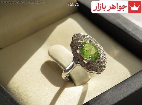 انگشتر نقره زبرجد طرح بهناز زنانه - 75875