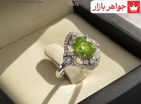 انگشتر نقره زبرجد طرح نگار زنانه - 75876