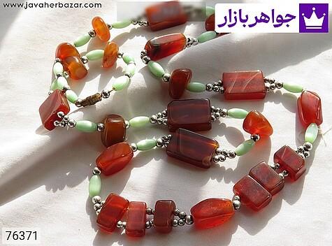 سینه ریز عقیق و چشم گربه جذاب بلند - 76371