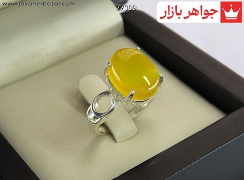 انگشتر نقره عقیق طرح دیبا شرف الشمس زنانه - 77309