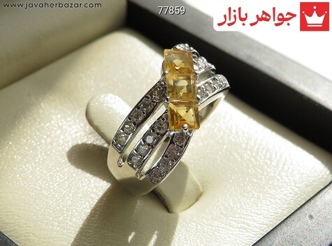 انگشتر نقره سیترین طرح آوینا زنانه - 77859