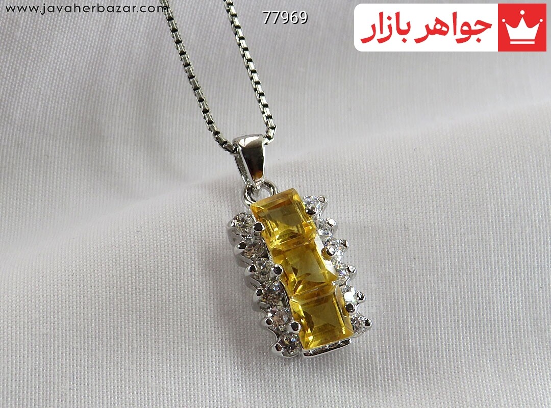 تصویر عکس خرید ، قیمت و خواص گردنبند سیترین زرد زنانه اصل