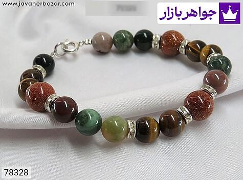 دستبند نقره دلربا و جاسپر و چشم ببر زنانه - 78328