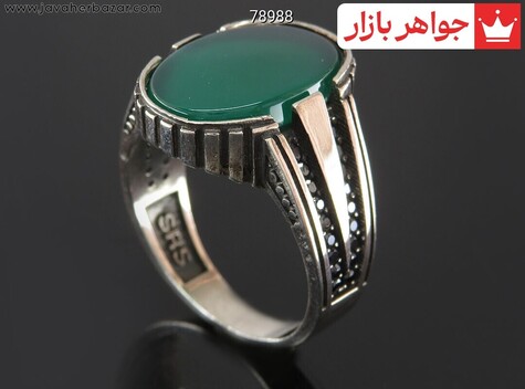 انگشتر نقره عقیق میکروستینگ خوشرنگ مردانه