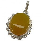 مدال نقره عقیق زرد جذاب شرف الشمس دست ساز
